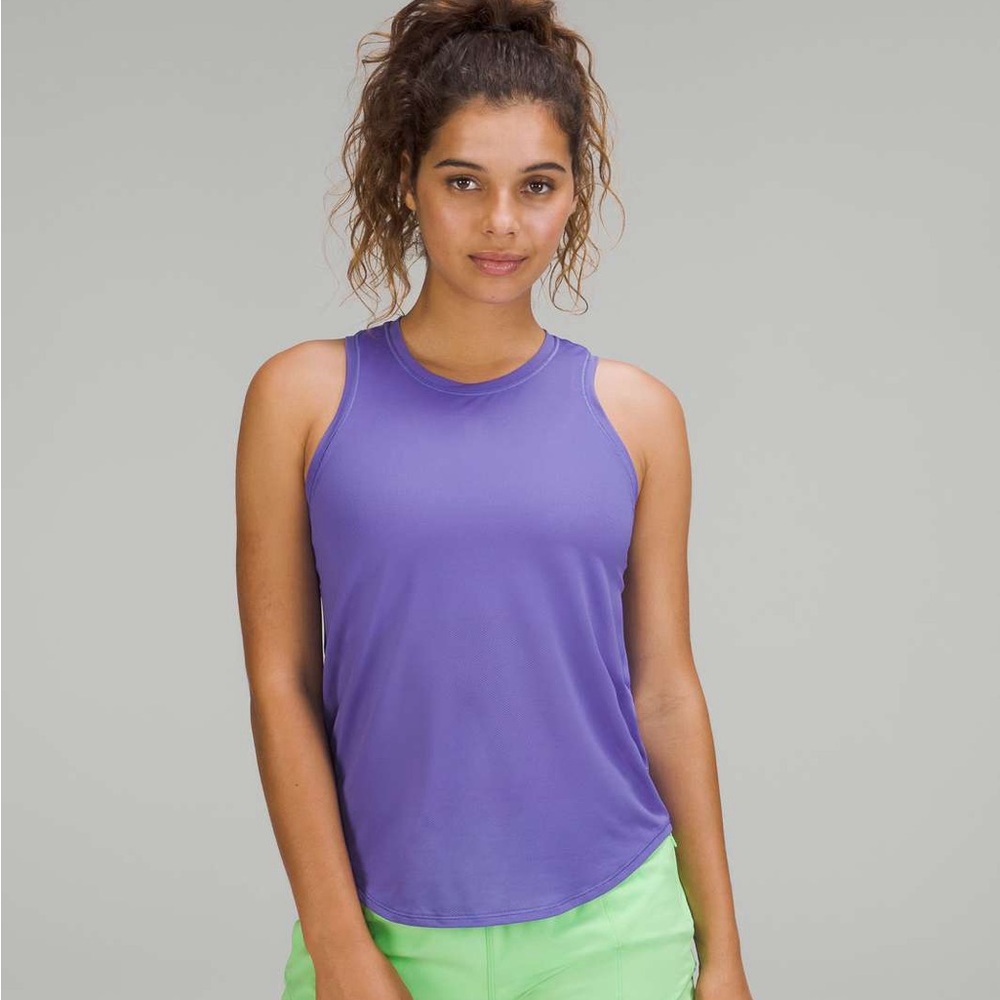 Lululemon High-Neck Running and Training Purple Tank Top
